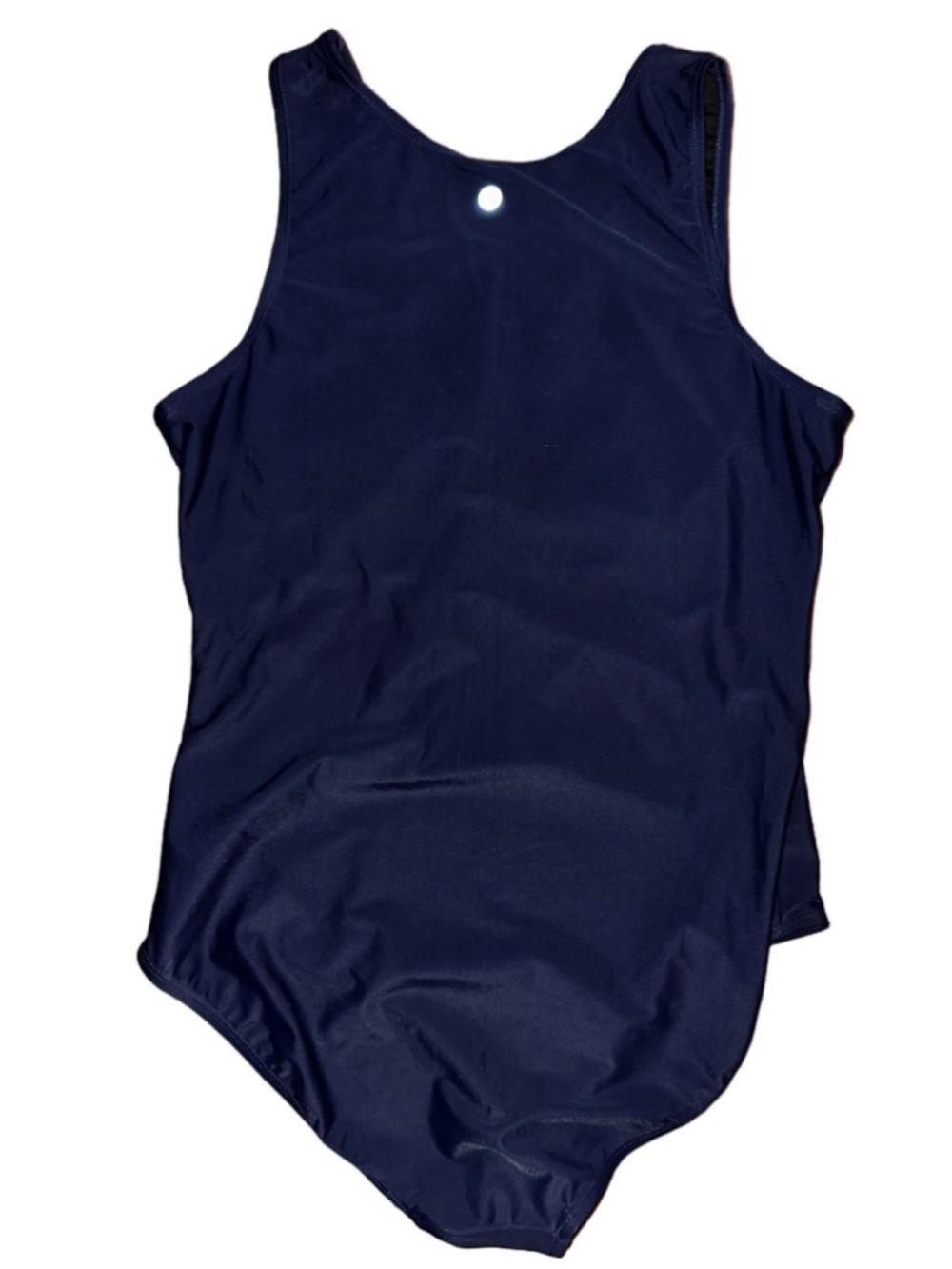 Baleaf Women's High Neck One Piece Swimsuit Navy Snap Front Athletic Rash Guard - Picture 3 of 7